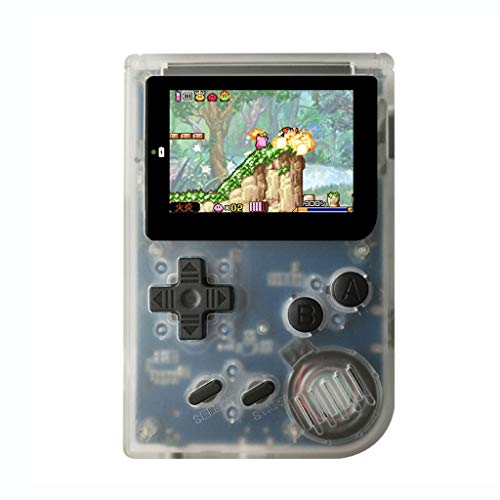 DEF Retro Handheld Game Console Portable Gameboy, 169 Juegos Clásicos Mario Pokemon Game Support GBA/GB/GBC/NES/SFC / CPS1 / MD (Color : Transparent White)