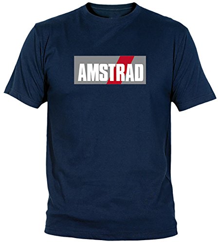 Desconocido Camiseta Amstrad Adulto/niño EGB ochenteras 80´s Retro (XXL, Marino)