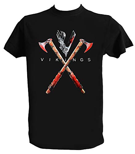 Desconocido Camiseta Vikings Hombre Niño Ragnar Lothbrok Serie Vikingos, Hombre - S
