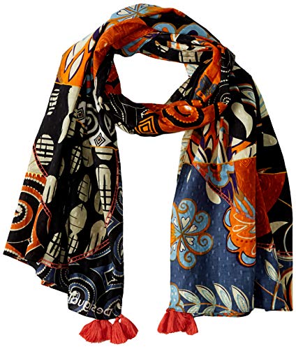 Desigual Foul_New Prints On The Block Bufanda, Negro (Blue Moon 2051), Talla única (Talla del fabricante: U) para Mujer