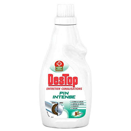 DESTOP – Lote de 2 geles de mantenimiento de canalizaciones con perfume de pino intenso, 750 ml