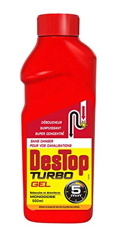 Destop – Lote de 2 geles desatascador Canalización Turbo – 500 ml
