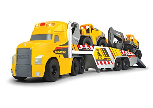 Dickie Toys Volvo Series - Camión Mack Truck de Volvo con Excavadora y Retroexcavadora, para Niños a partir de 3 Años - 70 cm Dickie Toys Volvo Series - Camión Mack Truck de Volvo con Excavadora y Retroexcavadora, para Niños a partir de 3 Años - 70 cm