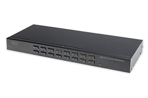 DIGITUS DS-23300-2 Interruptor KVM Montaje en Rack Negro - Periférico de Entrada (SXGA, 1280 x 1024 Pixeles, 60 Hz, USB, PS/2, USB, PS/2, VGA)