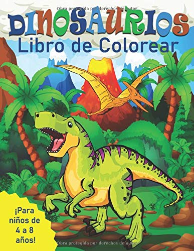 Dinosaurios Libro de Colorear para Niños de 4 a 8 Años