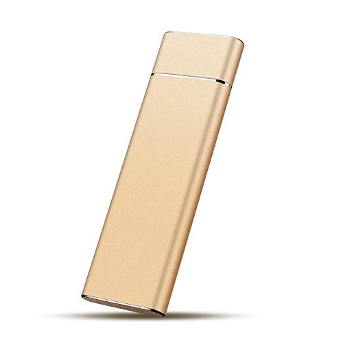 Disco Duro Externo 1tb Type C USB 3.1 Disco Duro Externo para PC, Mac, MacBook, Chromebook, Xbox (1tb, Oro)