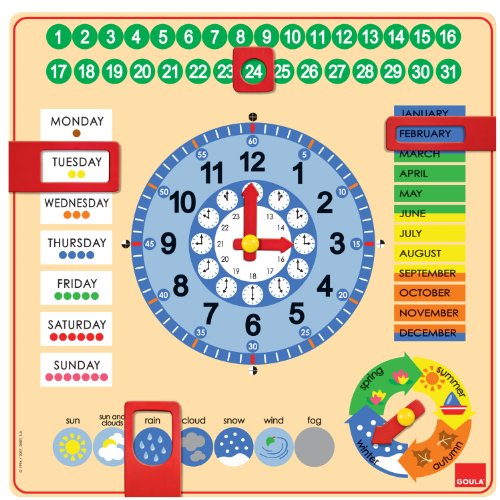Diset Goula - Reloj y Calendario en inglés, Material Educativo 51307