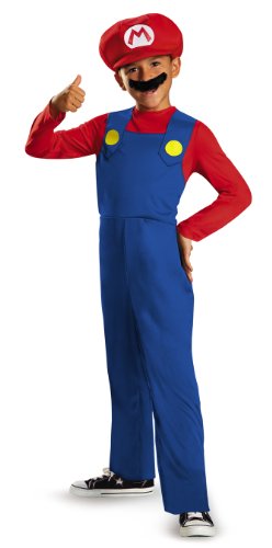 Disfraz de Mario clásico para niños de Nintendo Super Mario Brothers, tamaño mediano/3T-4T Disfraz de Mario clásico para niños de Nintendo Super Mario Brothers, tamaño mediano/3T-4T