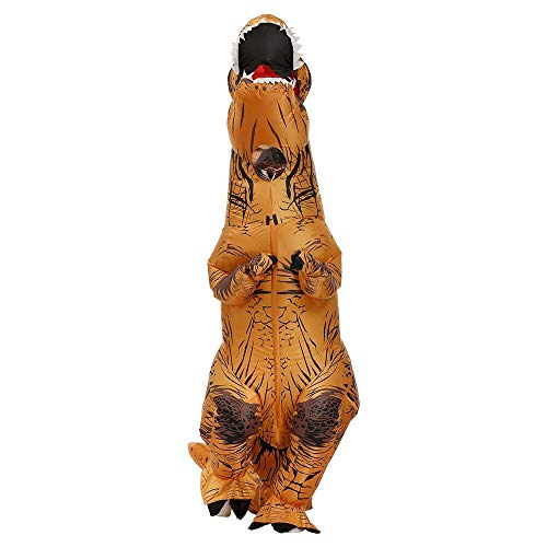Disfraz inflable de dinosaurio para adultos, color marrón, disfraz de dinosaurio, para adultos, de 1,6 a 1,8 m Disfraz inflable de dinosaurio para adultos, color marrón, disfraz de dinosaurio, para adultos, de 1,6 a 1,8 m