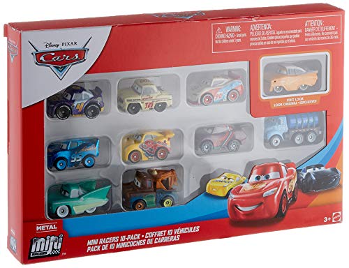 Disney Cars Pack de 10 Mini vehículos, Modelos Surtidos Pixar Cars (Mattel GKG08)
