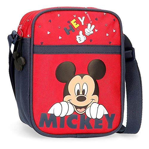 Disney Happy Mickey Bandolera Rojo 15x19x10 cms Poliéster