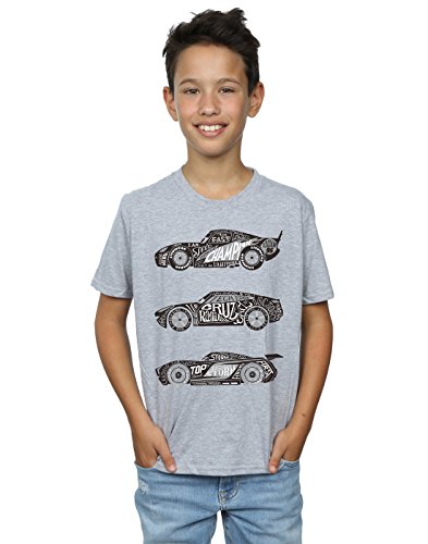 Disney niños Cars Text Racers Camiseta 9-11 Years Gris Sport