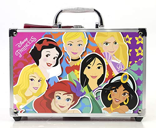 Disney Princess Makeup Train Case - Maletín de Maquillaje de 2 Pisos - Set de Maquillaje para Niñas - Maquillaje Princesas - Neceser Maquillaje en un Maletín Reutilizable con Espejo