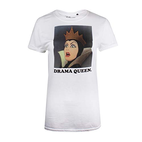 Disney Snow Drama Queen Camiseta, Blanco (White White), M para Mujer