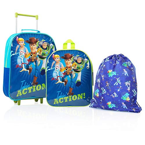 Disney Toy Story 4 Mochilas Escolares Juveniles con Forky, Woody, Buzz Y Bo Peep | Mochila De Cuerda Infantil | Bolsa De Viaje para Niños | Mochila Pequeña Niños | Juego De Viaje De 3 Piezas