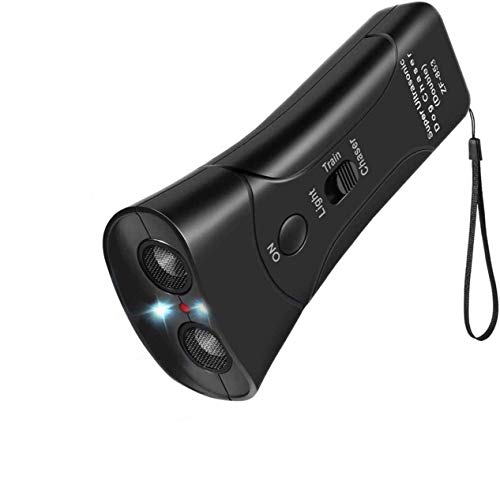 Dispositivo de entrenamiento por ultrasonidos para perros, antiladridos, estático, correa de mano, control de perros seguro y sin dolor, para interiores y exteriores (negro) Dispositivo de entrenamiento por ultrasonidos para perros, antiladridos, estático, correa de mano, control de perros seguro y sin dolor, para interiores y exteriores (negro)
