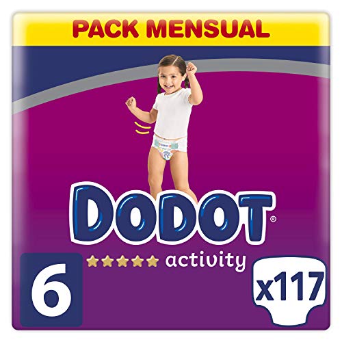 Dodot Activity - Pañales con Ajuste más Resistente,13 kg+, Talla 6, 117 Unidades Dodot Activity - Pañales con Ajuste más Resistente,13 kg+, Talla 6, 117 Unidades