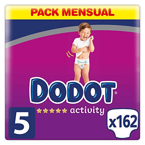 Dodot Activity Pañales Talla 5, 162 Pañales, 11-16 kg, Pañales con ajuste más resistente