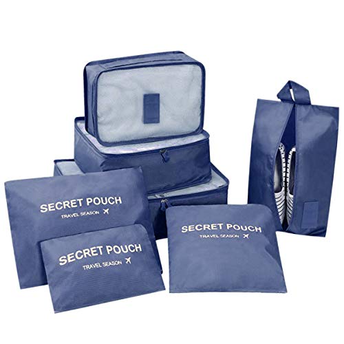 DoGeek- 7 en 1 Set de Organizador de Equipaje Viaje con Bolsa de Zapato,Impermeable Organizador de Maleta Bolsa para Ropa Sucia de Viaje, Material Nylon DoGeek- 7 en 1 Set de Organizador de Equipaje Viaje con Bolsa de Zapato,Impermeable Organizador de Maleta Bolsa para Ropa Sucia de Viaje, Material Nylon