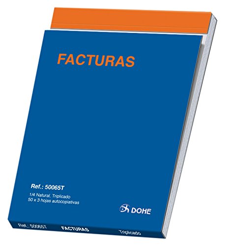 Dohe 50065T - Talonario de facturas cuarto natural triplicado Dohe 50065T - Talonario de facturas cuarto natural triplicado