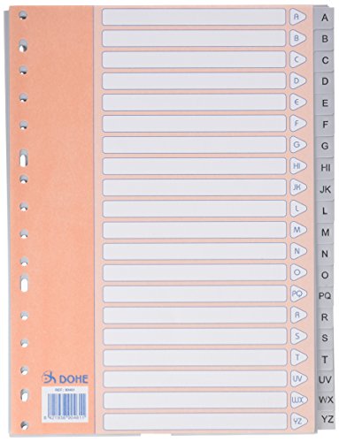 Dohe Basic - Índice A4, A-Z, 20 posiciones, color gris Dohe Basic - Índice A4, A-Z, 20 posiciones, color gris