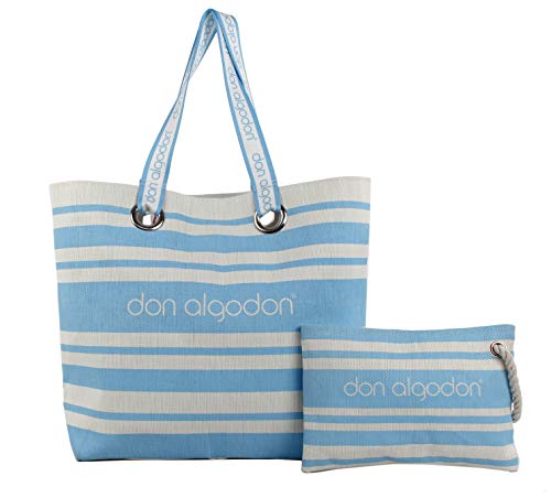 Don Algodon Beach Edition, Bolsa de Tela y de Playa para Mujer, (Azul), 17x49x38 cm (W x H x L)