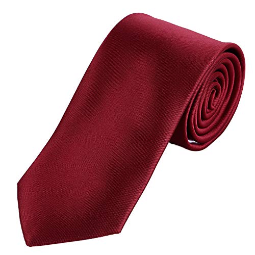 DonDon hombres corbata 7 cm business professional classica hecho a mano rojo oscuro para la oficina o eventos festivos
