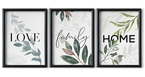 DONLETRA® Set de 3 Láminas Decorativas Nórdicas de LOVE/FAMILY/HOME para Enmarcar - A3 A4 - Decoración de Pared - Cuadros Modernos en Lienzo sin Marco, LSM-SET3-005 (A4)