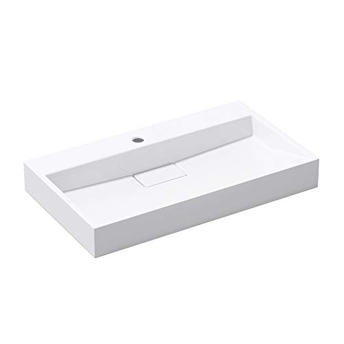 doporro Lavabo sobre encimera blanco de diseño Colossum19 de 80 cm de Ancho doporro Lavabo sobre encimera blanco de diseño Colossum19 de 80 cm de Ancho