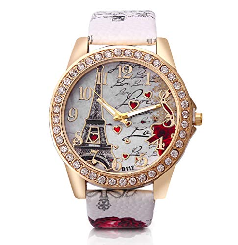 Dosige Torre Eiffel Amor Pulsera del Reloj Reloj de Cuarzo de Pulsera Mujeres Accesorios de Moda( Blanca) Dosige Torre Eiffel Amor Pulsera del Reloj Reloj de Cuarzo de Pulsera Mujeres Accesorios de Moda( Blanca)