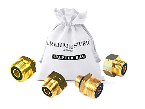Drehmeister Juego de conexión para Botellas de Gas con Adaptador de Gas Europa para la Retirada - Conexión de Dispositivos KLF alemanes a Botellas de Gas extranjeras - N.° 1-4 Completo Drehmeister Juego de conexión para Botellas de Gas con Adaptador de Gas Europa para la Retirada - Conexión de Dispositivos KLF alemanes a Botellas de Gas extranjeras - N.° 1-4 Completo