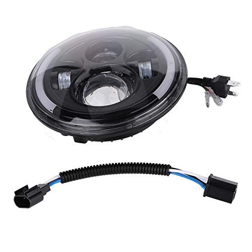 Duokon Luz LED de ojo de ángel para automóvil, 150W 7 pulgada Redondas de haz alto/bajo Luces diurnas DRL Lámpara de luz de señal de giro Duokon Luz LED de ojo de ángel para automóvil, 150W 7 pulgada Redondas de haz alto/bajo Luces diurnas DRL Lámpara de luz de señal de giro
