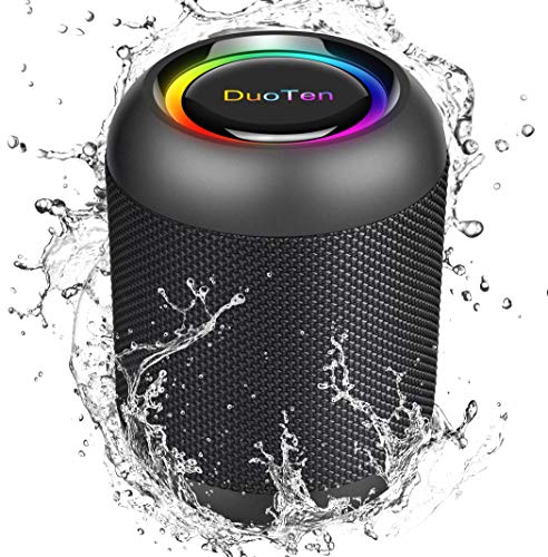 DuoTen Altavoz Bluetooth, Altavoz Portatil Bluetooth Con Luces, IPX7, 24 Hora, 20W, Sonido Envolvente De 360 °, Graves Profundos, TWS, Micrófono Incorporado, AUX, Micro SD, Para Fiestas, Al Aire Libre