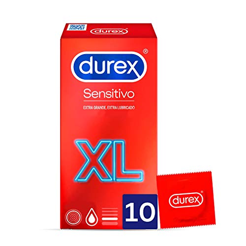 Durex Preservativos Sensitivo Suave para Mayor Sensación Talla XL - 10 condones más grandes