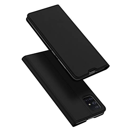 DUX DUCIS Funda Samsung Galaxy A71, PU Cuero Flip Folio Carcasa [Magnético] [Soporte Plegable] [Ranuras para Tarjetas] para Samsung Galaxy A71 (Negro)