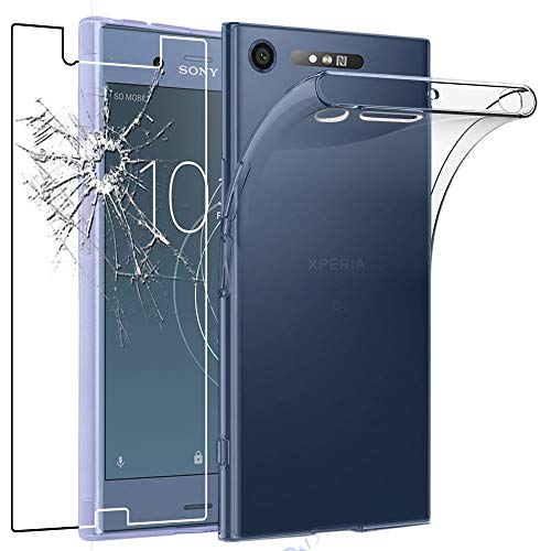 ebestStar - Funda Compatible con Sony Xperia XZ1, XZ1 Dual F8342 Carcasa Silicona, Protección Claro Ultra Slim, Transparente + Cristal Templado [NB: Leer descripción] [Aparato: 148x73.4x7.4mm, 5.2"]