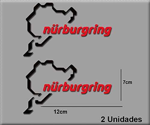 Ecoshirt 0E-CAFR-OXFS Pegatinas Nürburgring R82 Vinilo Adesivi Decal Aufkleber Клей Stickers Car Voiture Sport Racing, Negro Rojo