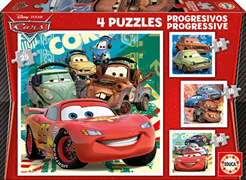 Educa - Puzzles Progresivos, puzzle infantil Cars 2 de 12,16,20 y 25 piezas, a partir de 3 años (14942) Educa - Puzzles Progresivos, puzzle infantil Cars 2 de 12,16,20 y 25 piezas, a partir de 3 años (14942)