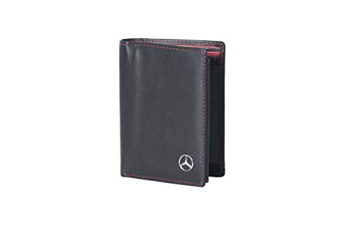 Eldera Auto Logo M1 - Cartera de piel para hombre, color negro y rojo Eldera Auto Logo M1 - Cartera de piel para hombre, color negro y rojo