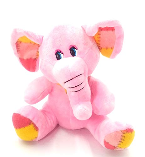 Elefante Rosado de Peluche, Felpa Suave Peluche de Color Rosa con un pañuelo.