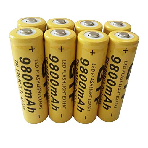 Eletam 8 Uds Universal 18650 3,7 V 9800 mAh baterías de Iones de Litio Recargables Punta celda de batería Principal para Linterna LED cámara antorcha