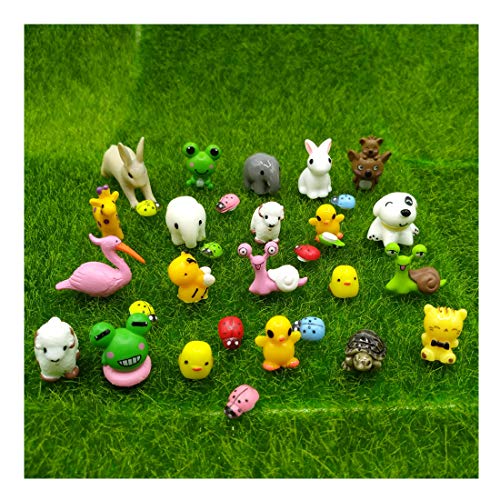 EMiEN Juego de 31 piezas de mini animales en miniatura, kit de adorno en miniatura para decoración de casa de muñecas, decoración de plantas de jardín EMiEN Juego de 31 piezas de mini animales en miniatura, kit de adorno en miniatura para decoración de casa de muñecas, decoración de plantas de jardín