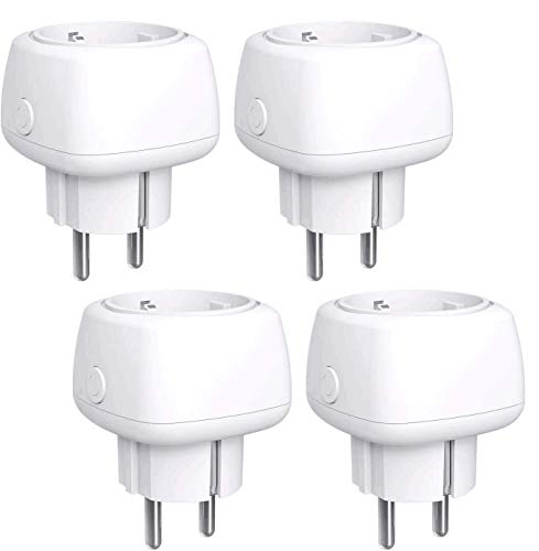 Enchufe Inteligente Mini Enchufe Wi-Fi 10A, con Control Remoto Meross app, Compatible con Alexa, Google Assistant y SmartThings, Wi-Fi Smart Plug, Paquete de 4.