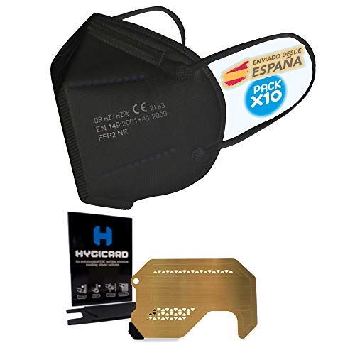 ENERGY FUSION Mascarilla FFP2 negra, Paquete de 10u.+ Tarjeta Anticontacto HYGICARD , Homologada Certificado CE , envio desde España ENERGY FUSION Mascarilla FFP2 negra, Paquete de 10u.+ Tarjeta Anticontacto HYGICARD , Homologada Certificado CE , envio desde España