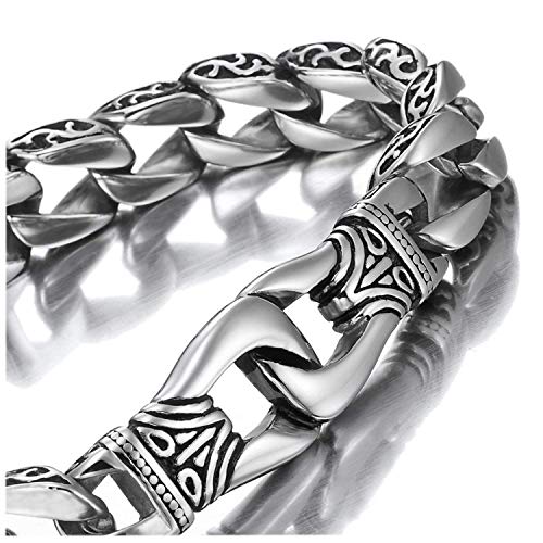 Enlace de los Hombres de Acero Inoxidable increíble Pulsera de Plata Negro 23cm (con la Caja de Regalo de Marca) Enlace de los Hombres de Acero Inoxidable increíble Pulsera de Plata Negro 23cm (con la Caja de Regalo de Marca)