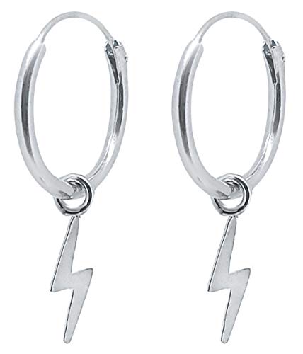 ENTREPLATA Pendientes Rayo Plata de Ley 925. Aros de Plata con Colgante Rayo. Originales Pendientes de Aro para Mujer Niña Hombre Niño Unisex. Aretes Criollas con colgante de Rayo ENTREPLATA Pendientes Rayo Plata de Ley 925. Aros de Plata con Colgante Rayo. Originales Pendientes de Aro para Mujer Niña Hombre Niño Unisex. Aretes Criollas con colgante de Rayo