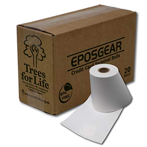 Eposgear - Rollos de papel térmico para tiques 57 x 40 mm (Pack de 20) Eposgear - Rollos de papel térmico para tiques 57 x 40 mm (Pack de 20)