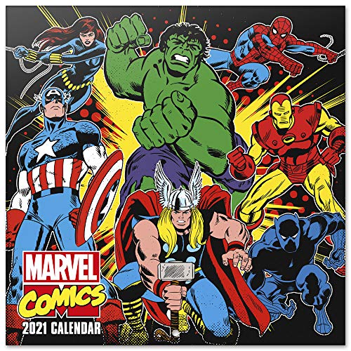 ERIK - Calendario de pared 2021 Marvel Comics, 30x30 cm, Producto Oficial (Incluye póster de regalo)