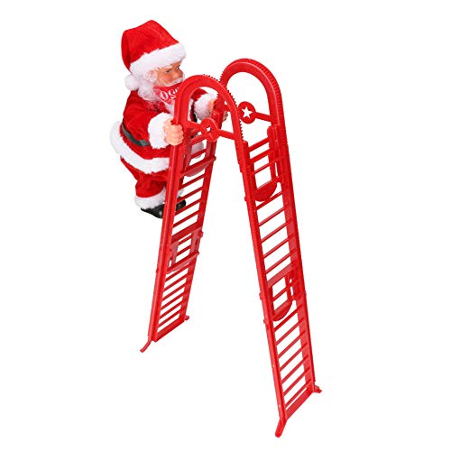 Escalera eléctrica de Escalada de Papá Noel Achort Juguete eléctrico de la Que Sube de Papá Noel,Campanas Musicales eléctricas Escalera de Escalada Juguete de Papá Noel Juguete de Adorno de estatuilla