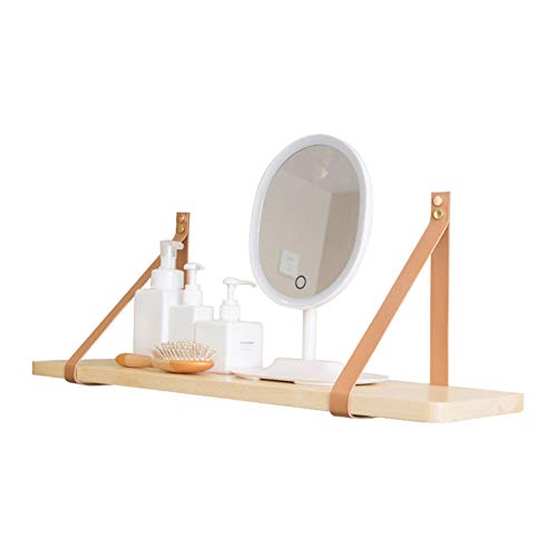 Estante de pared Vendimia Estantes de madera y cuero de PU Rectangular soporte para estantes Para libros, plantas estantería decorativa Con la tarjeta de madera + partes de fijación 50/60/70 cm Estante de pared Vendimia Estantes de madera y cuero de PU Rectangular soporte para estantes Para libros, plantas estantería decorativa Con la tarjeta de madera + partes de fijación 50/60/70 cm